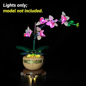 LYBMTWF Lighting Kit for LEGO 10343 Building Block Model Lighting Orchid — Indoor Plant Decor for Dining Tables, Desks, and Offices — A Valentine's Day Gift for That Special Someone (Model Set Not Included)