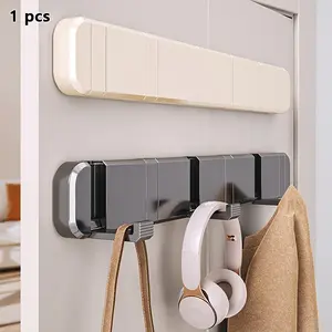 Door Hook Clothes Rack Wall Mounted Door Back Hanging Hooks No Drilling Invisible Storage Kitchen Bathroom Organizer Self Adhesive Hooks