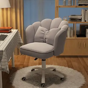 【Spring Glow Up】Makeup Chairs Vanity Chair Office Chair Cute Petal Desk Chair, Modern Fabric Home Butterfly Chairs Height Adjustable Chair  Computer Chair