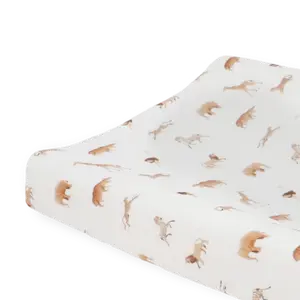 Organic Cotton Muslin Changing Pad Cover - Animal Crackers
