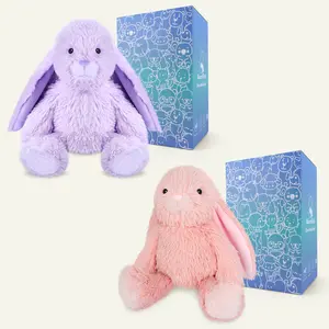 <Rabbit Bundle> 10" Rabbit Plush, Heatable & Coolable Weighted Bunny Stuffed Animals Heat Pad, Microwavable Heating Patches, Flaxseeds & Lavender