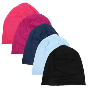 Women's 5-Piece Stretch Slouchy Beanie Chemo Hats - Fashion Headscarf, Chic Turban, Hair Scarves for Cancer Patients (Sleep & Daily Use)