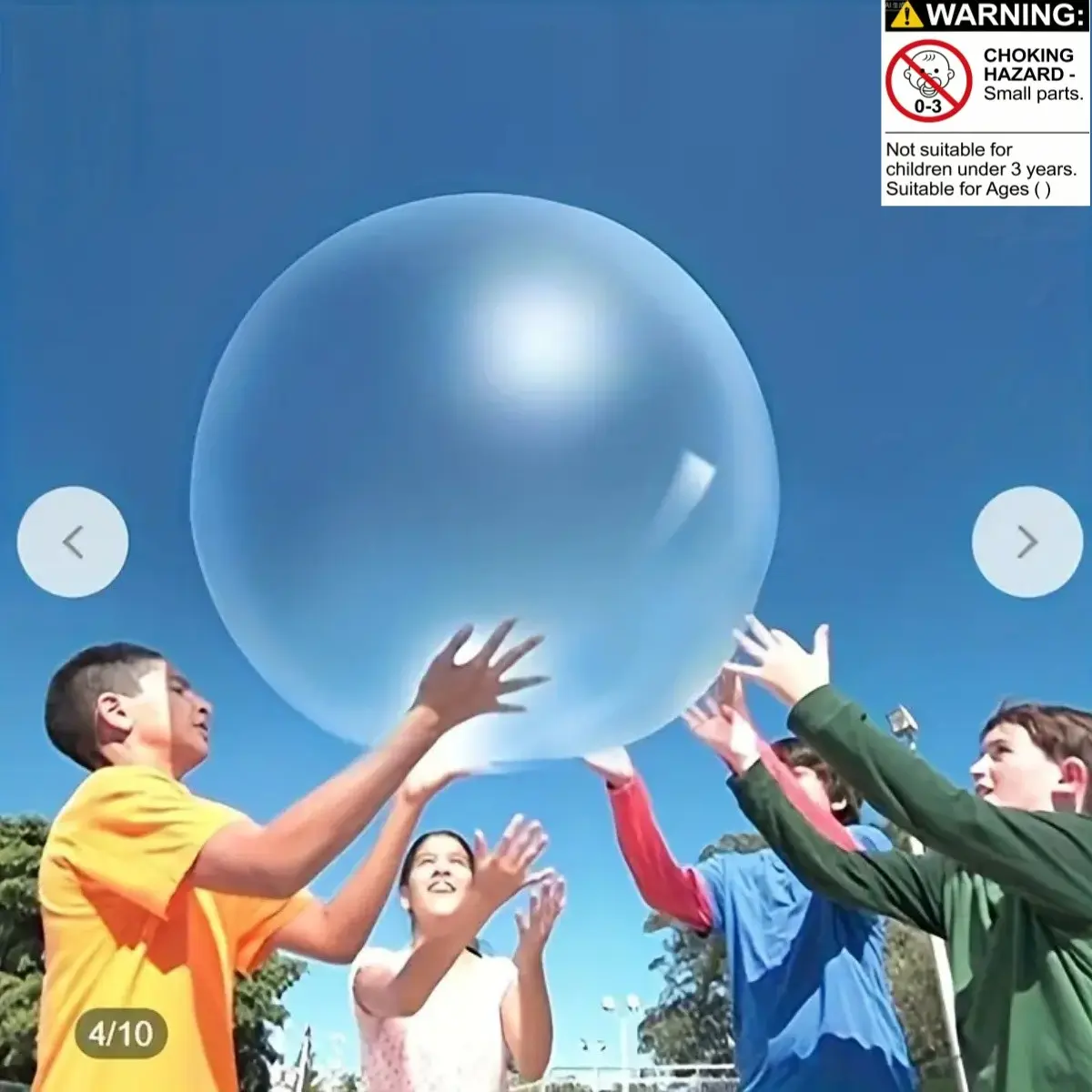 Giant Bubble Ball, Transparent TPR Inflatable Bubble Ball, Durable Easy Inflate Water Ball, Giant Bubble Ball, Transparent TPR Water-Filled Bubble Ball, Beach Ball, Yard Game, Pet Toy Ball, Soft Rubber Water Balls, Water Bomb Ball, Outdoor Balls