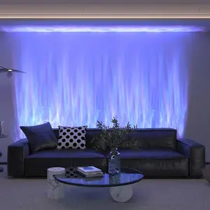 RGBW Dynamic Wave Wall Light - Flowing Water, Aurora Visual - Color Changing Wall Washer Lamp With Remote - Ambient Light For Living Room, Gaming Set - 29"