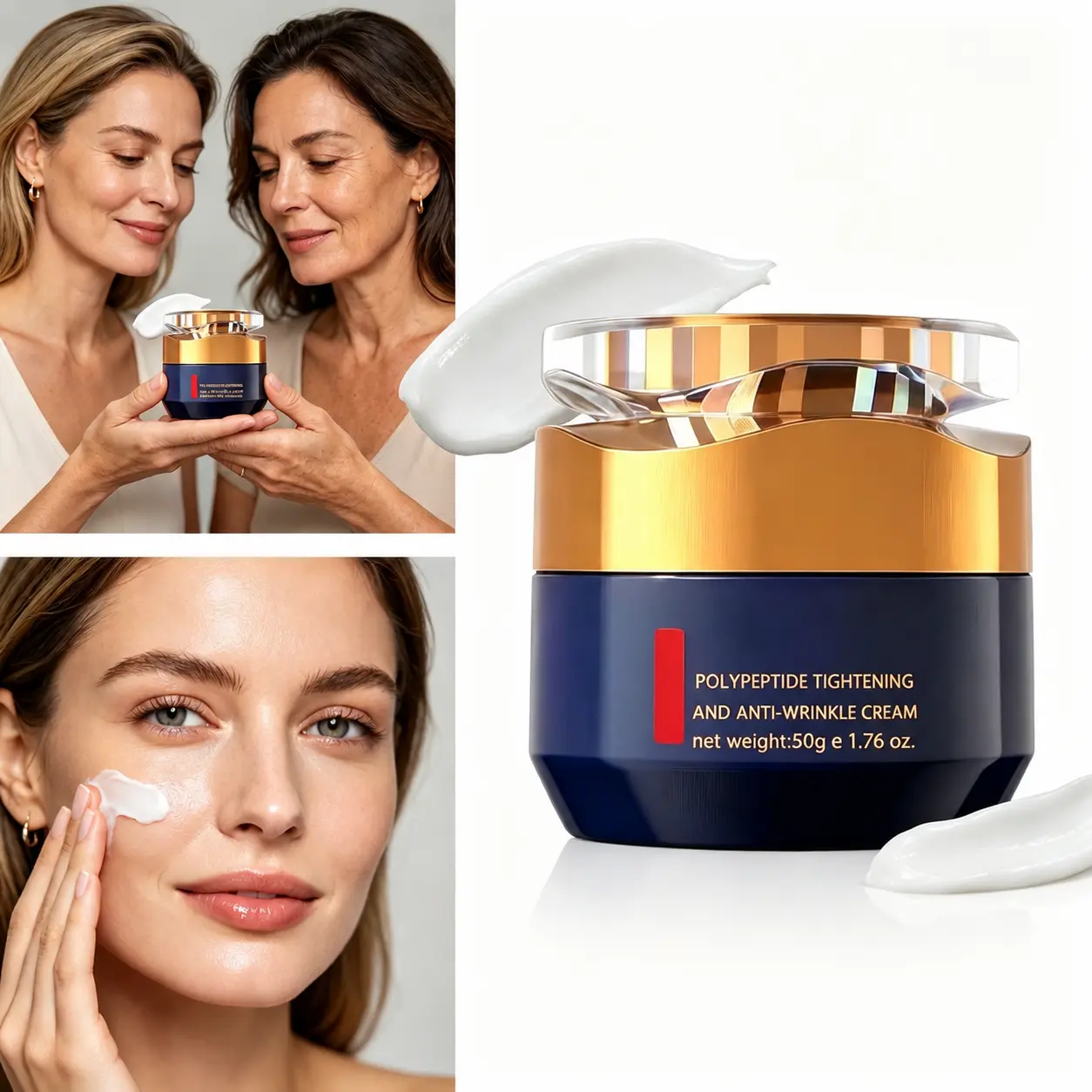 Polypeptide Firming Tinted Moisturizer Face Cream with Hyaluronic Acid Niacinamide Vitamin C Lightweight, Fast-Absorbing, No Residue, Skin Repair, Hydrates Boosts Radiance Locks in Moisture Suitable for Normal & All Skin Types, Radiant Skin, Makeup Prep