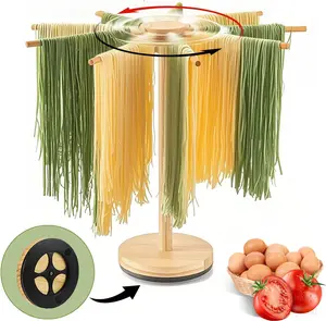 Pasta Drying Rack, Rotating Wooden Noodle Drying Rack for Pasta