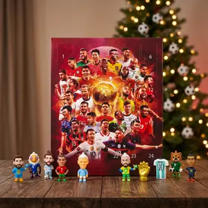 24pcs Funny Football Star & Animal Mascot Blind Advent Calendar - North America Sports Fan Party Gift, Keychain & Phone Charm