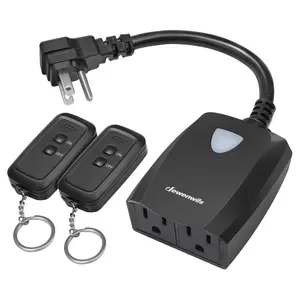 DEWENWILS Waterproof 100ft Programmable Wireless Remote Control Outlet kit (2 Remotes + 1 Outlet)--HRS201F