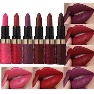 6 Pcs Nude Pink Dark Red Purple Wine Red Plum Matte Lipstick Set for Women Long Lasting Waterproof Moisturizing Lipsticks for Older Women 24 Hours Lip Stick Lip Stain Makeup Gift Kit,Lip Makeup Vegan