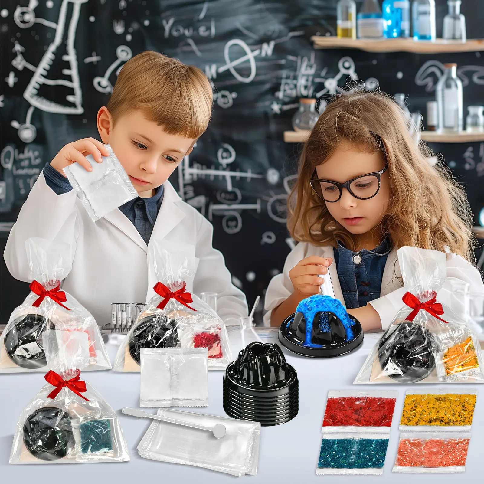 Colorful Volcano Eruption Science Kit (24Pcs) - Unisex Learning Toys for 4-12 Years, Graduation Gifts, Party Favors (Toys & Hobbies, Games & Puzzles, Magic Acrobatics Equipment)