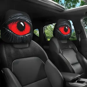Set of 2 Evil Eye Car Headrest Covers, Boujee Car Accessories, Washable Easy Install, No Filler Material, Perfect Halloween Gift, Long Drive Fatigue Relief