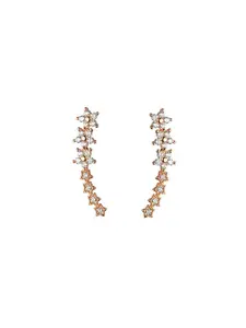 Diamond-studded stud earrings and ear cuffs, niche design, high-end cold style, temperament earrings, simple and versatile ear jewelry