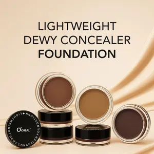 Waterproof Sweat-Proof Non-Greasy Lightweight Full Coverage Foundation Concealer Cream, 6 Colors Available, Covers Spots Acne Dark Circles, Suitable for All Skin Types