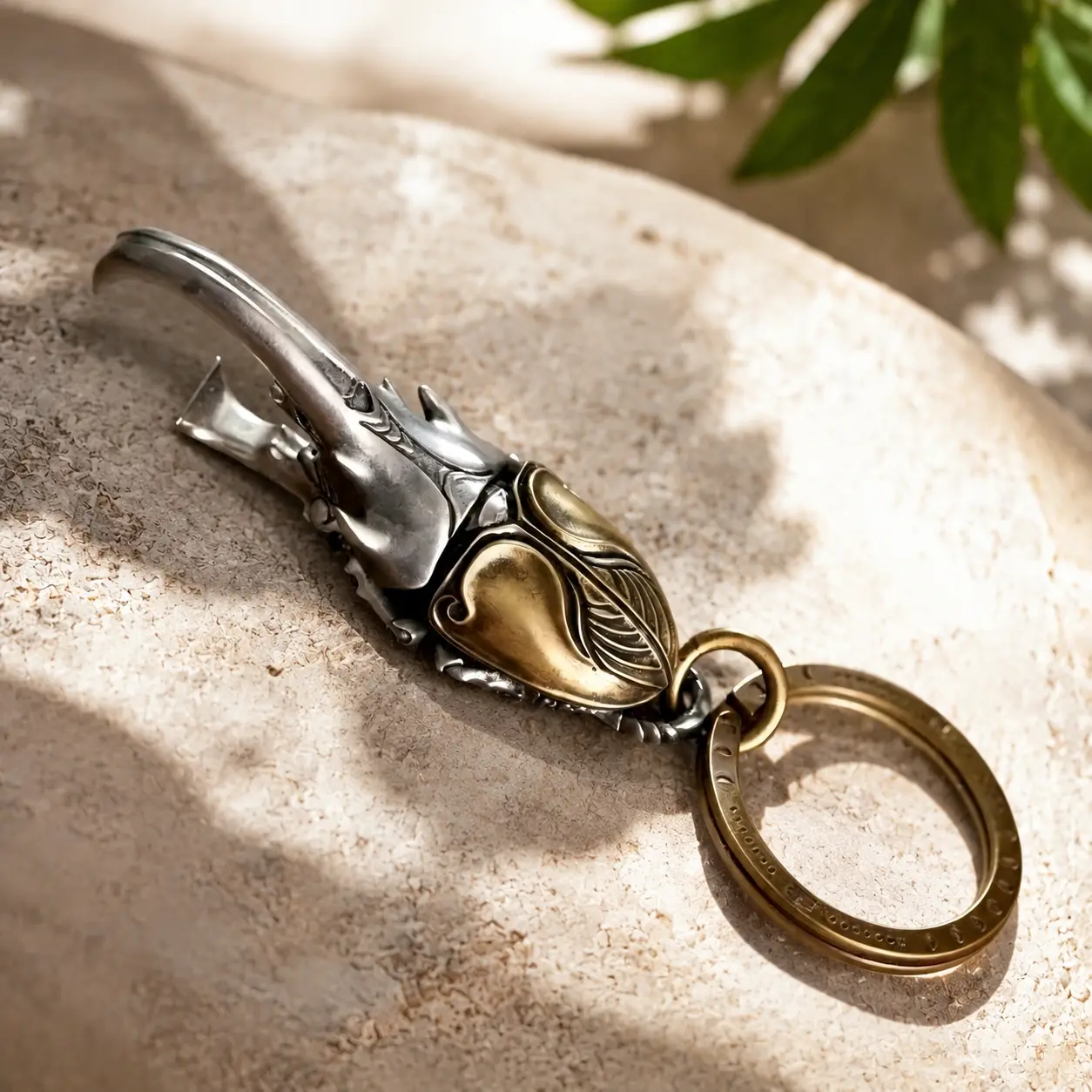 Copper Bottle Opener Keychain, Compact Bug Form Insect Motif Metal EDC Tool, Pocket Beer Opener, Men’s Gift Idea, Utensils