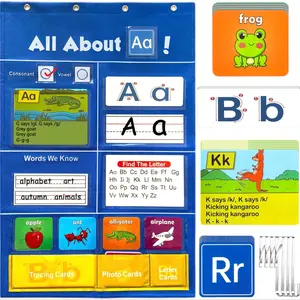Alphabet Learning Pocket Chart, Letter Recognition Tool, Teaching Supplies, Classroom Wall Chart Supports Early Literacy/Interactive Homeschool Aid for Kindergarten, Visual Learning Tools
