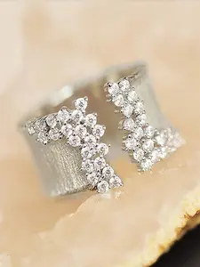 1 PC Elegant Inlaid Zircon Cubic Zirconia Cz Ring For Women Elegant Everyday Ring For Valentine's Day Gift Wedding Engagement Band Jewelry Artificial Zircon Ring