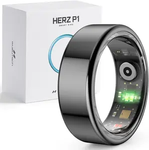 Smart Ring for Women & Men | 24/7 Health & Fitness Tracker | Tracks 20+ Biometrics | 6-Day Battery Life | Waterproof Design | Compatible with iOS & Android | Free App No Subscription | Stylish Black Size 12