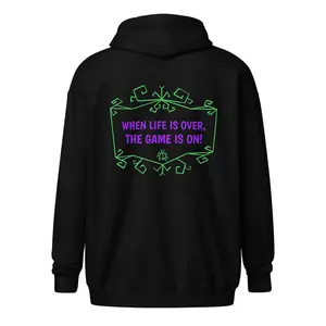 [UM Designs] Life Over, Game Over - Unisex Graphic Zip Hoodie