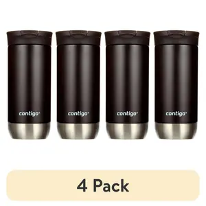 (4 pack) Contigo Huron 2.0 Stainless Steel Travel Mug with SNAPSEAL Lid Licorice, 16 fl oz.