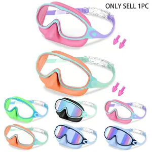 2pcs Kids Swim Goggles Set with Nose Clip and Ear Plugs, Anti-Fog Wide Vision Water Goggles Swimming Glasses, Suitable for Boys and Girls Ages 3-12, Pool Accessories