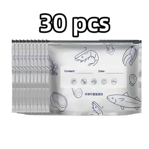 30-Pack Durable Reusable Aluminum Foil Storage Pouches — Upgraded Leak-Resistant Airtight Zip Bags with Tear-Proof Design, Ideal for Organizing Meat, Produce, Snacks, Meal Prep & Daily Kitchen Use