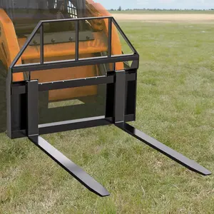 OEDRO Skid Steer Pallet Forks, 4000 Lbs Heavy-Duty Quick Attach Pallet Forks, 45" Pallet Fork Frame with 48" Fork Blades, Compatible with Bobcat, New Holland, Kubota