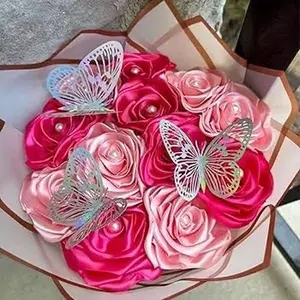 12 ct Elegant Rose Bouquet with 3D Butterfly Accents - Perfect for Special Occasions and Gift Giving