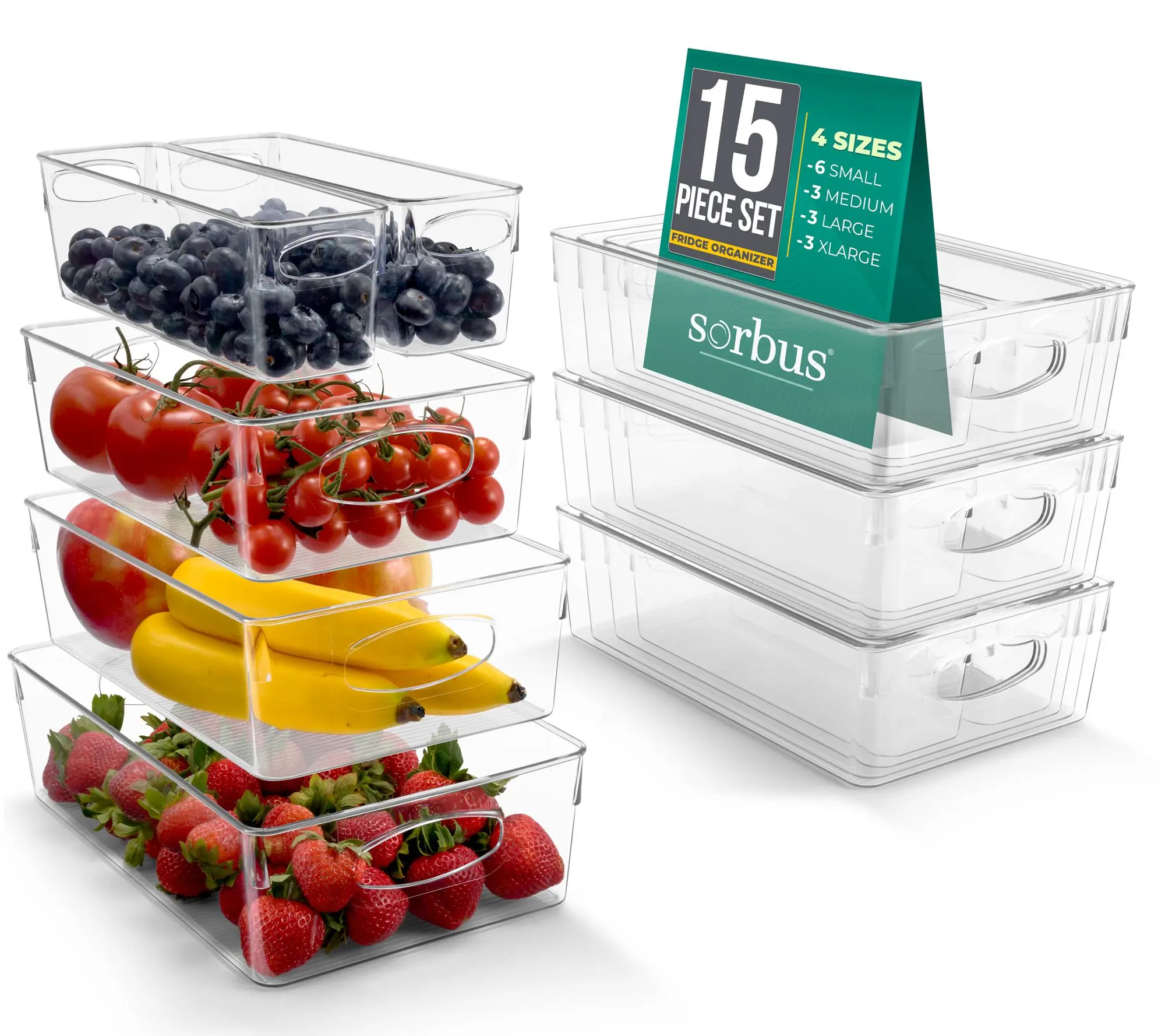 Sorbus Variety 15-Pack Clear Plastic Organizing Bins Sorbus Variety 15-Pack Clear Plastic Organizing Bins