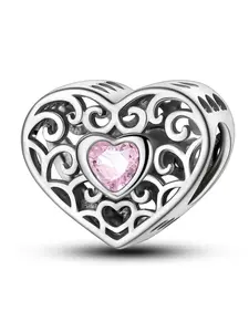 Heart Shaped Pendant Bead, Fashionable Jewelry Accessories for Women & Girls, Trendy All-match & Exquisite Jewelry for Birthday Gift, DIY Jewelry Making, DIY With Charms