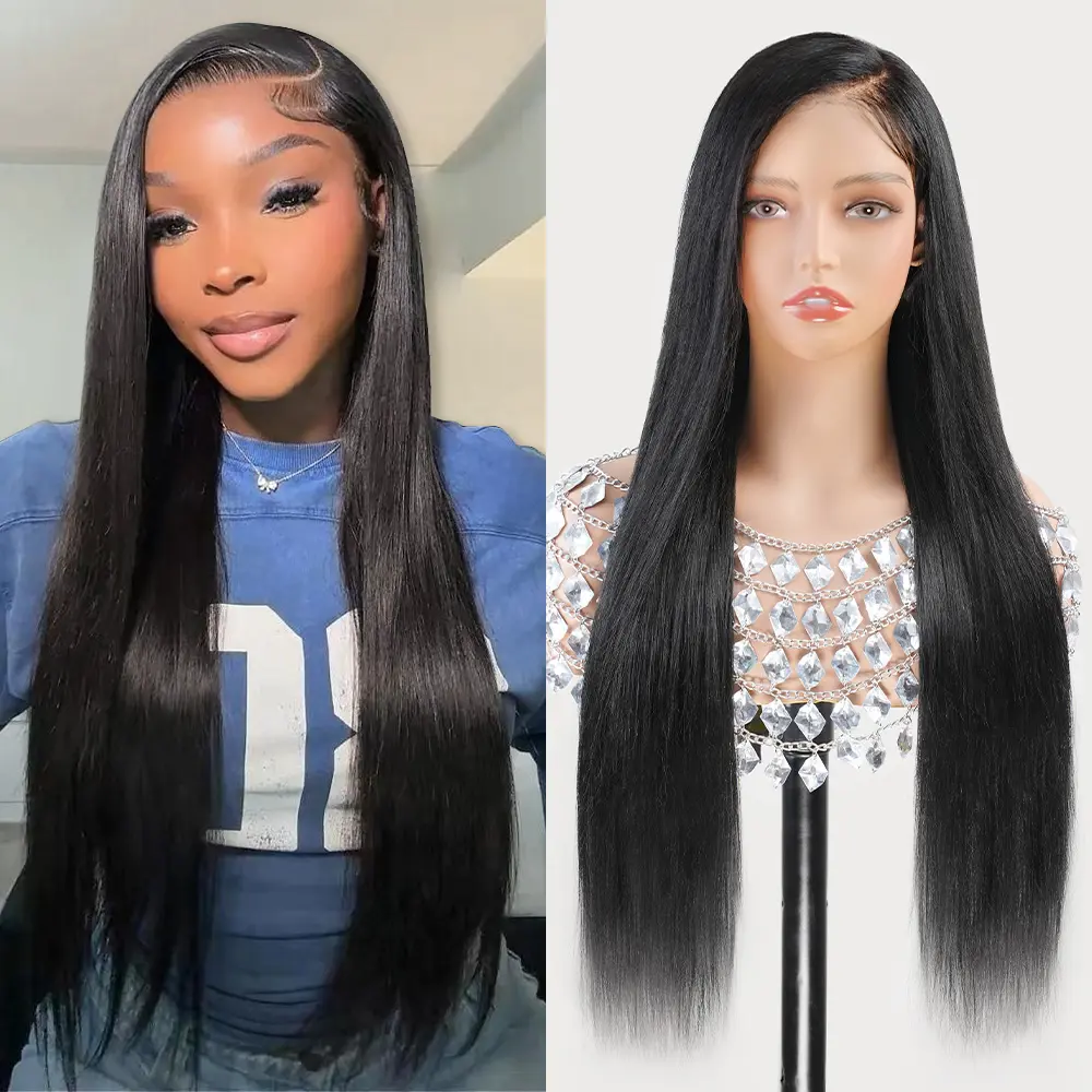New In Menglle Hair Side Part Straight 13X4 Lace Front Wig With Baby Hair Pre Everything Glueless Quick Wear Human Hair Wigs 200% Density Natural Color#Springfresh#GiftedInLove#Colorpopwig#Menglleclipins#Summervibes