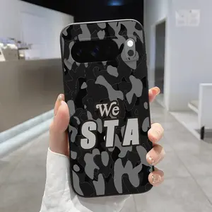 Rounded Edge TPU Phone Case for Google Pixel 10 9 8 7 Pro A XL Camouflage We Sta Pattern Drop Protection Shockproof Soft Liquid Silicone Smartphone Cover