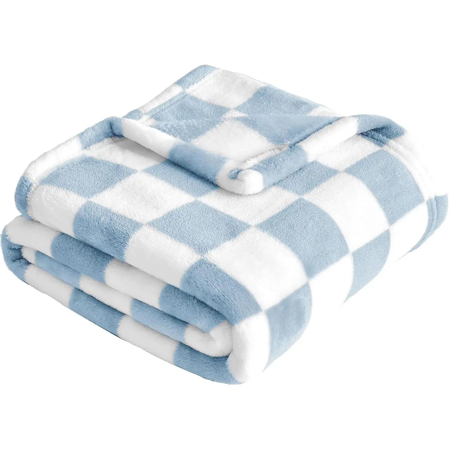 Checkered Baby Blanket Fleece Baby Blankets  Boys, Ultra Soft Cozy Fluffy Infant Toddler Newborn Receiving Blankets  Crib Stroller, 30''x40'', Blue