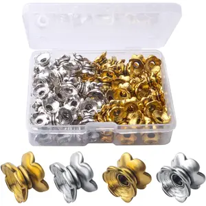 100pcs Alloy Tibetan Style Double Bead Caps Flower Bead End Caps with Box for Bracelet, Necklace DIY Jewelry Making Supplies