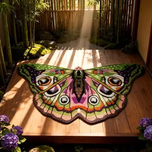 Colorful Butterfly Carpet, Luxurious Vintage European Insect Rug, Irregular Design Spring Home Decor, Soft Comfortable Plush Mat, Butterfly Area Rug, Decorative Rug, Home Decor Rugs