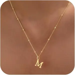 Dainty A-Z Pendant Letter Charm Necklace Personalized Name Necklaces for Women Trendy Jewelry Gift Memorial Day Canklet Daily Party Couple Antique Divine Collar Es Demoda Daughter Friendship Men Bonus Simple Personality Flash Free Shipping