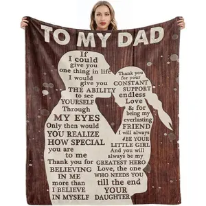 Gifts for Dad from Daughter to My Dad Blanket Gift for Fathers Day Birthday Christmas Birthday Present Idea for Father Husband Men Him Healing Thoughts Throw Blanket Celebration
