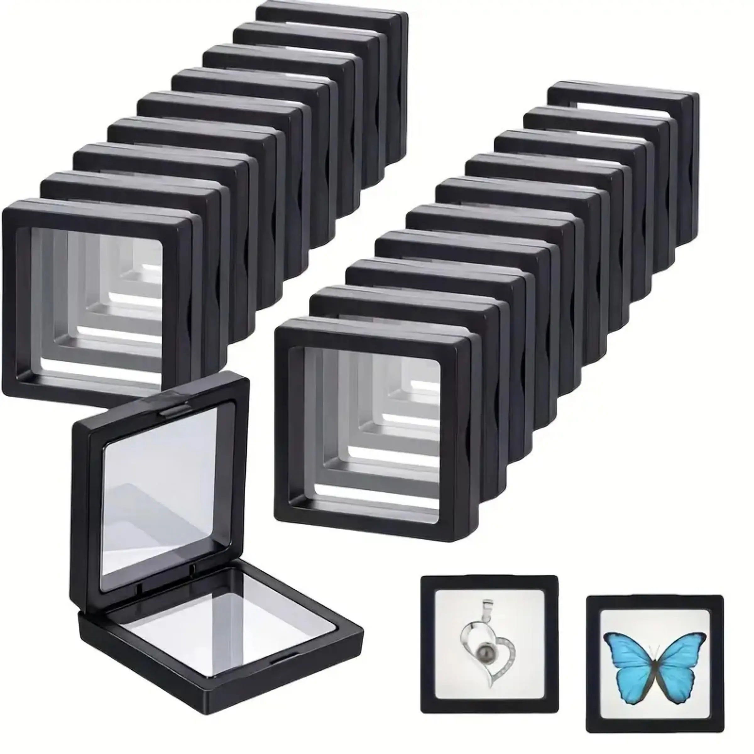 3D Floating Display Frame, Jewelry Display Box, Clear Display Box for Craft Shows, Home Decor and Beading Supplies, Photo