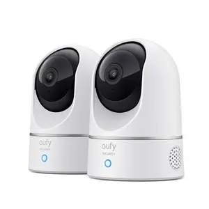 eufy Security Indoor Cam E220 2-Cam Kit, 2K Security Indoor Camera Pan & Tilt, Plug-in Camera with Wi-Fi, Human & Pet AI, Voice Assistant Compatibility, Motion Tracking, Homebase 3 Compatible