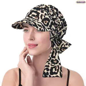 Boho Leopard Print Headscarf Cap, Floral Bandana Hat for Women, Cute Hair Cover Sun Hat for Beach Trips, Vacation, Festival & Y2K Streetwear Looks