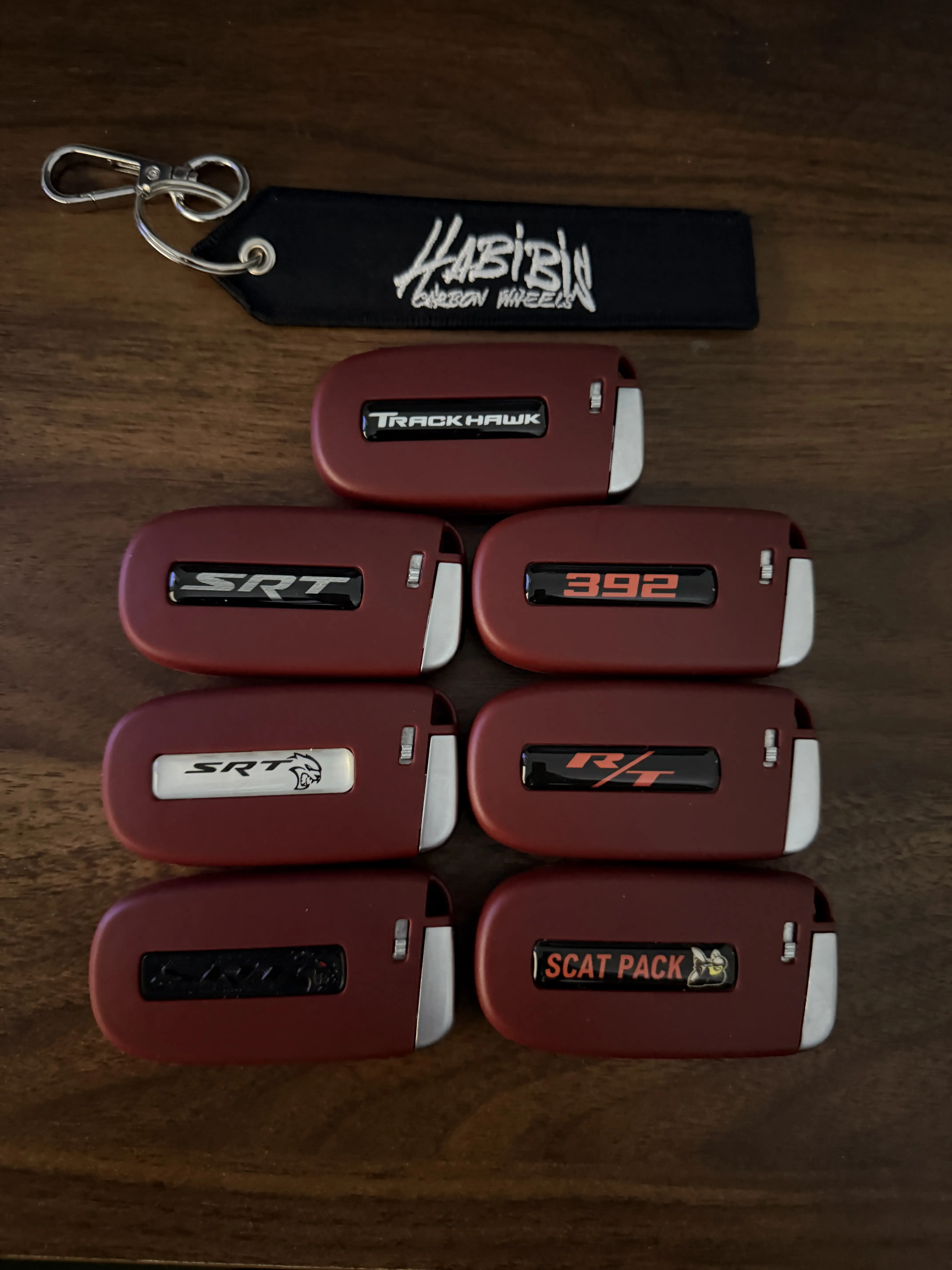 Habibis Carbon Red SRT Automotive Key Fob Cover, Car Key Accessory Shell for Dodge Charger, Challenger, SRT Hellcat, R/T, 392 Scatpack & Jeep Trackhawk