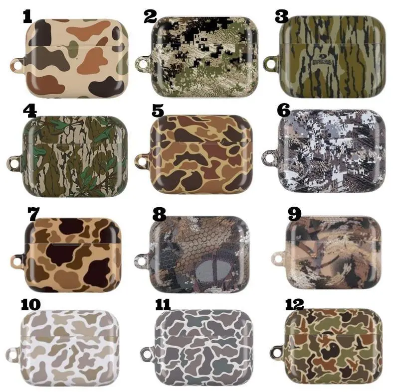 Old School Camo Airpods Case, Bottomland Mossy Oak Duck Camo Hunting Airpods Case for Airpods Gen 1 2 3 4 & Pro 1, 2, 3