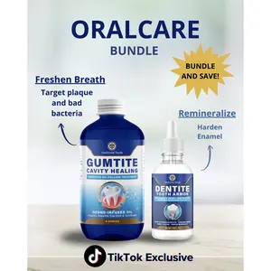Oral Health Duo Bundle - Dentite Tooth Armor & Gumtite Ozonated Oil Pulling for Enamel Repair & Gum Support