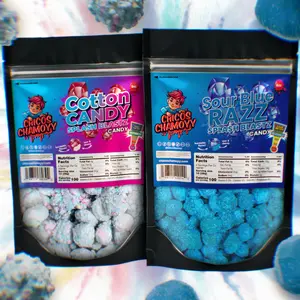 Sour Blue Razz Splash Blastz 6oz Viral Gushers + Cotton Candy Splash Blastz 6oz Viral Gushers (No Chamoy) | 12oz Bundle Chicos Chamoyy- Fruity Snack