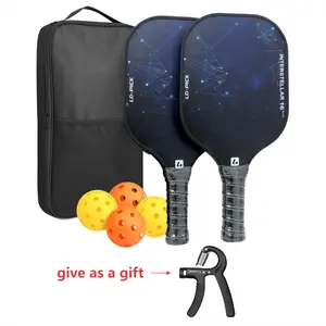 2-pack 16mm Pickleball Paddles,  for Extra Grit & Spin, Lightweight,Non-Slip, 4.25-Inch Grip, 4 Outdoor Balls & Carry Bag(with 1 free grip strengthener)
