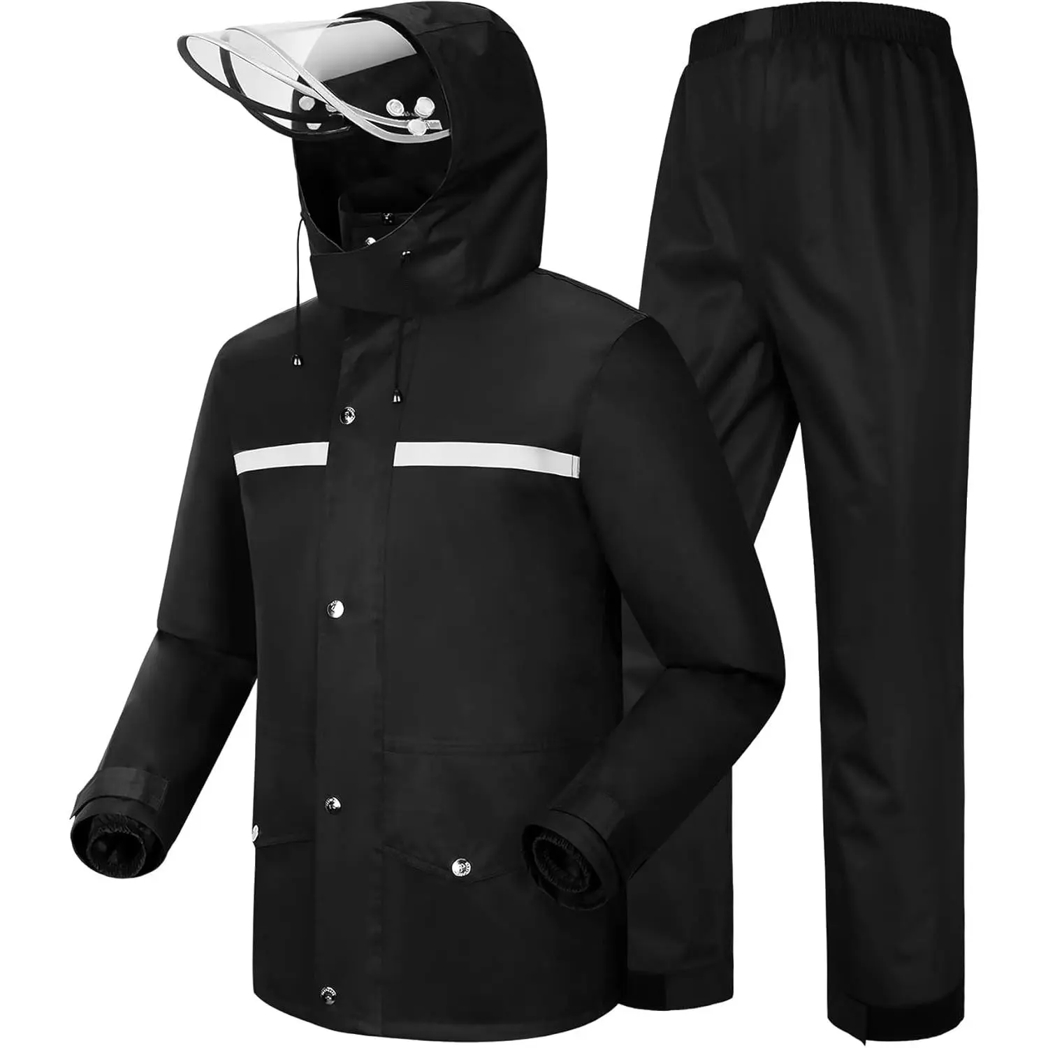 Unisex 2-Piece Waterproof Rain Suit - Breathable Anti-Storm Jacket & Trouser Set, Unisex Clothes for Outdoor Sports 2-Pieces Activities, Two-Pieces