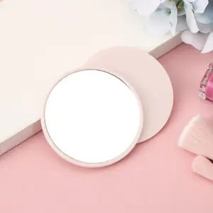 Pink Round Compact Makeup Mirror | Portable HD Pocket Mirror for Travel & Daily Touch Up