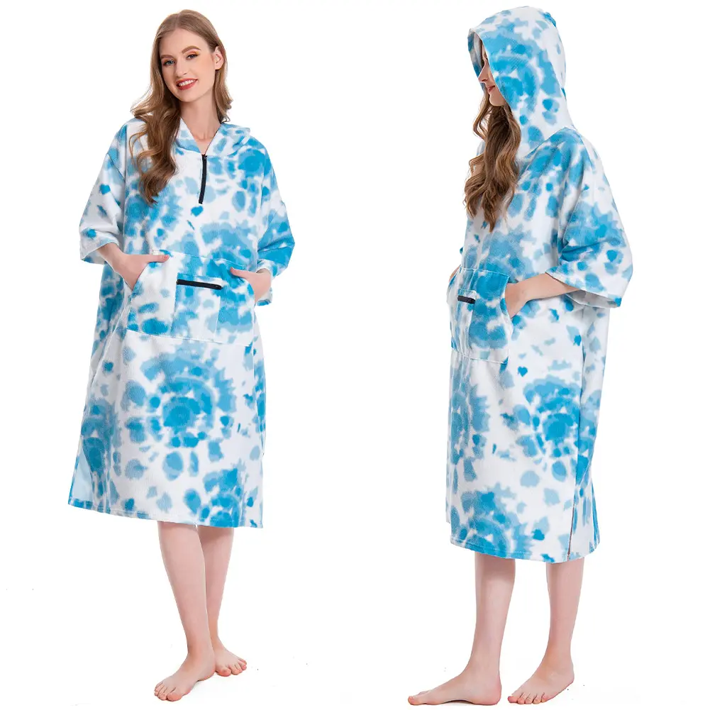 OLAOLA Printed Tie-dye Beach Towels Blanket Poncho Plush Unisex Adult Soft Absorbent Microfibre Outdoor