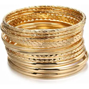 Bangle Bracelets for Women Gold Bracelet Stack Stackable Indian Boho Chunky Silver Bangles Jewelry Sets for Women