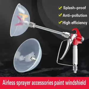 Airless Spray Gun Wind Shield 7/8" Thread, Anti-Overspray Spray Guard, Screw-On Front Shield for Exterior Wall Painting