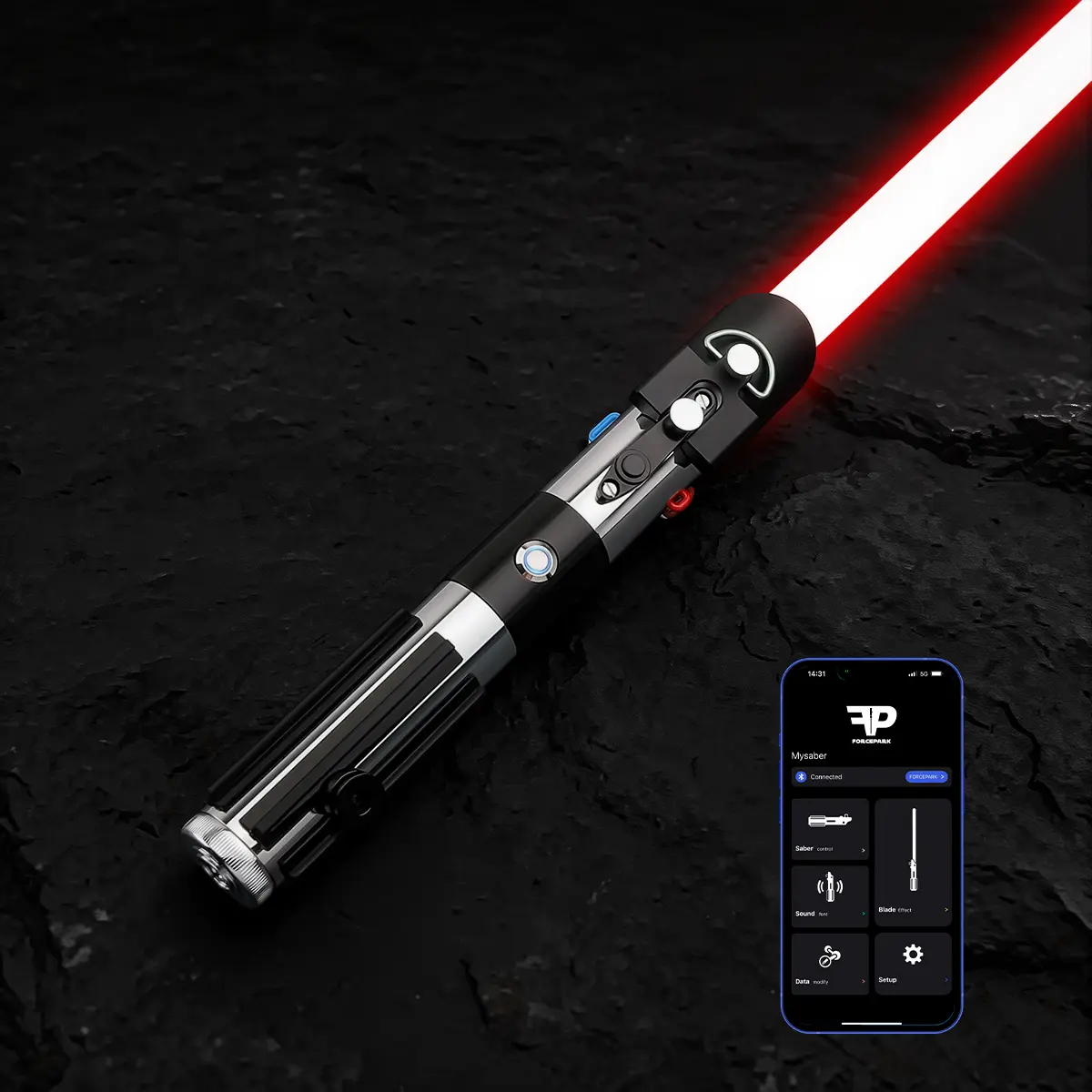 CXSABER DV-Father Neopixel Lightsaber Hilt - Metal Handle with Built-in Cells, 27 Sound Fonts, Multi Colors, Smooth Swing, Motion Control, Budget-friendly Toy Sword for Adults